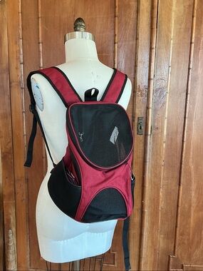 Red Pet Carrier Backpack - Comfortable Travel Dog Carrier
